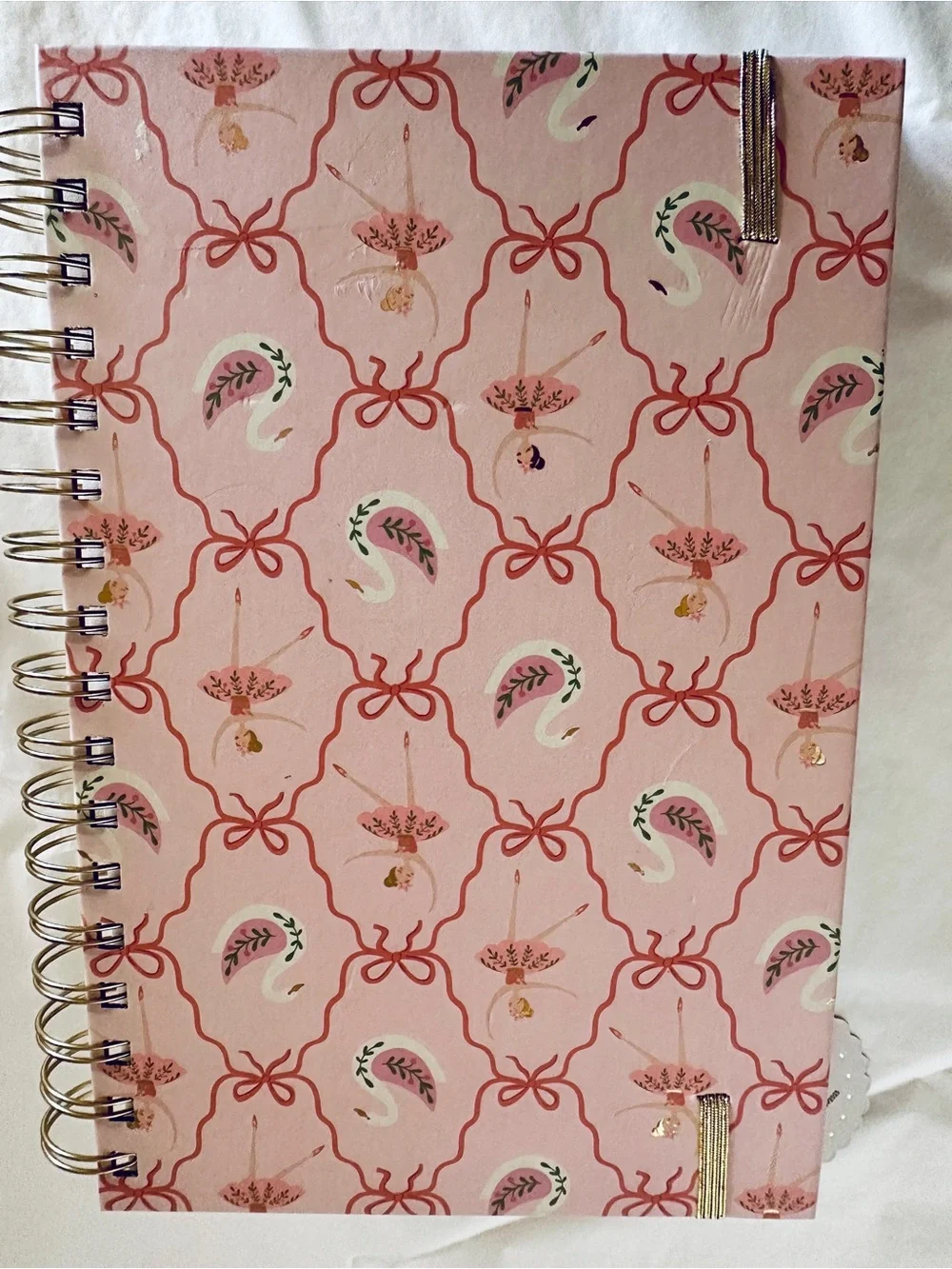 Pink Ballerina Spiral Notebook + Pen & Notepad Stationery Set